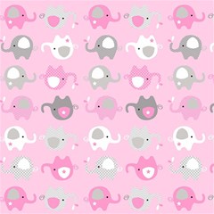 Animals Elephant Pink Cute Play Mat (Rectangle)