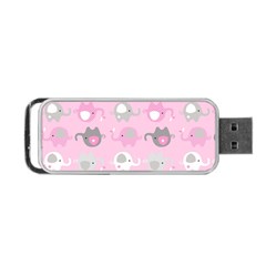 Animals Elephant Pink Cute Portable Usb Flash (two Sides) by Dutashop