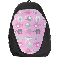 Animals Elephant Pink Cute Backpack Bag by Dutashop