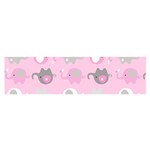 Animals Elephant Pink Cute Oblong Satin Scarf (16  x 60 ) Front