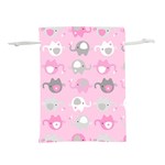 Animals Elephant Pink Cute Lightweight Drawstring Pouch (S) Front