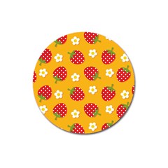 Strawberry Magnet 3  (round) by Dutashop