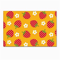 Strawberry Postcards 5  X 7  (pkg Of 10) by Dutashop