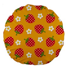 Strawberry Large 18  Premium Round Cushions by Dutashop