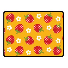 Strawberry Two Sides Fleece Blanket (small) by Dutashop