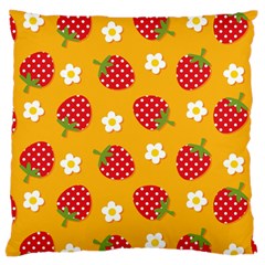 Strawberry Standard Premium Plush Fleece Cushion Case (one Side)