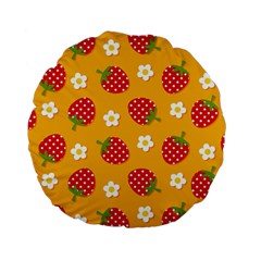 Strawberry Standard 15  Premium Flano Round Cushions by Dutashop