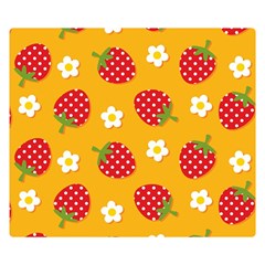 Strawberry Two Sides Premium Plush Fleece Blanket (small) by Dutashop