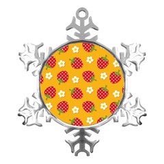 Strawberry Metal Small Snowflake Ornament by Dutashop