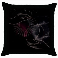 Universal Balance Moon Abstract Star Sun Universe Throw Pillow Case (black) by Modalart