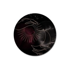 Universal Balance Moon Abstract Star Sun Universe Magnet 3  (round) by Modalart