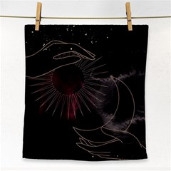 Universal Balance Moon Abstract Star Sun Universe Face Towel by Modalart