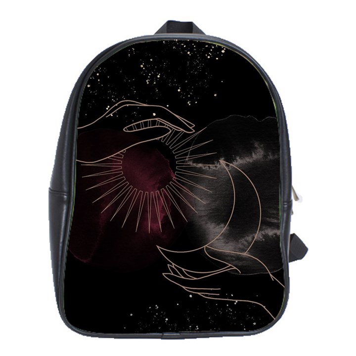 Universal Balance Moon Abstract Star Sun Universe School Bag (Large)