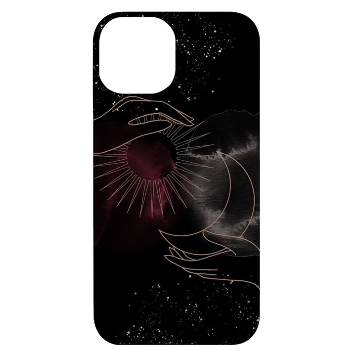 Universal Balance Moon Abstract Star Sun Universe iPhone 14 Black UV Print Case