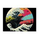 Retro Wave Kaiju Godzilla Japanese Pop Art Style Sticker A4 (100 pack) Front