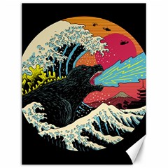 Retro Wave Kaiju Godzilla Japanese Pop Art Style Canvas 12  X 16  by Modalart