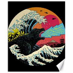 Retro Wave Kaiju Godzilla Japanese Pop Art Style Canvas 11  X 14  by Modalart