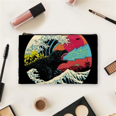 Retro Wave Kaiju Godzilla Japanese Pop Art Style Cosmetic Bag (medium) by Modalart