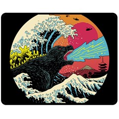 Retro Wave Kaiju Godzilla Japanese Pop Art Style Fleece Blanket (medium) by Modalart