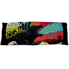 Retro Wave Kaiju Godzilla Japanese Pop Art Style Body Pillow Case Dakimakura (two Sides) by Modalart