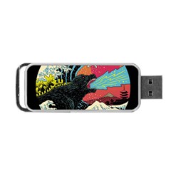 Retro Wave Kaiju Godzilla Japanese Pop Art Style Portable Usb Flash (one Side) by Modalart