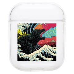 Retro Wave Kaiju Godzilla Japanese Pop Art Style Airpods 1/2 Case by Modalart