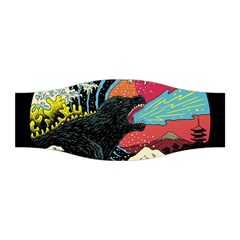 Retro Wave Kaiju Godzilla Japanese Pop Art Style Stretchable Headband by Modalart