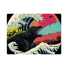 Retro Wave Kaiju Godzilla Japanese Pop Art Style Premium Plush Fleece Blanket (mini) by Modalart