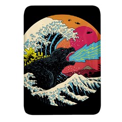 Retro Wave Kaiju Godzilla Japanese Pop Art Style Rectangular Glass Fridge Magnet (4 Pack) by Modalart