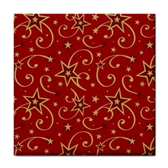 Christmas Texture Pattern Red Craciun Tile Coaster by Sarkoni