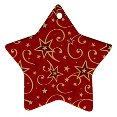 Christmas Texture Pattern Red Craciun Ornament (star) by Sarkoni