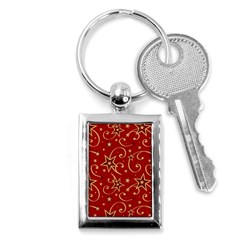 Christmas Texture Pattern Red Craciun Key Chain (rectangle) by Sarkoni