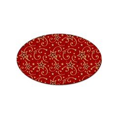 Christmas Texture Pattern Red Craciun Sticker (oval) by Sarkoni