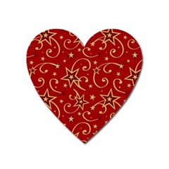 Christmas Texture Pattern Red Craciun Heart Magnet by Sarkoni