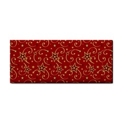 Christmas Texture Pattern Red Craciun Hand Towel by Sarkoni