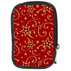 Christmas Texture Pattern Red Craciun Compact Camera Leather Case by Sarkoni