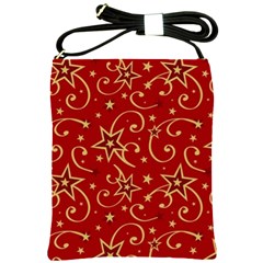 Christmas Texture Pattern Red Craciun Shoulder Sling Bag by Sarkoni