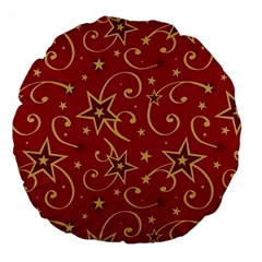 Christmas Texture Pattern Red Craciun Large 18  Premium Round Cushions by Sarkoni