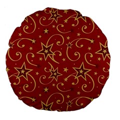 Christmas Texture Pattern Red Craciun Large 18  Premium Flano Round Cushions by Sarkoni