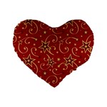 Christmas Texture Pattern Red Craciun Standard 16  Premium Flano Heart Shape Cushions Front