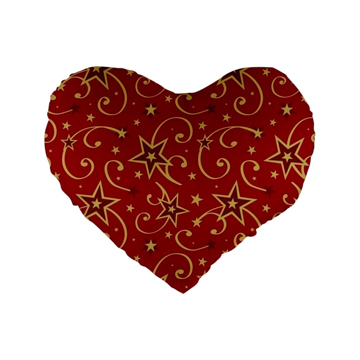 Christmas Texture Pattern Red Craciun Standard 16  Premium Flano Heart Shape Cushions