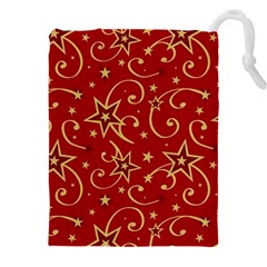 Christmas Texture Pattern Red Craciun Drawstring Pouch (4xl) by Sarkoni