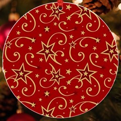 Christmas Texture Pattern Red Craciun Uv Print Acrylic Ornament Round by Sarkoni