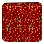 Christmas Texture Pattern Red Craciun Square Glass Fridge Magnet (4 pack) Front