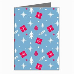 Christmas  Xmas Pattern Vector With Gifts And Pine Tree Icons Greeting Card