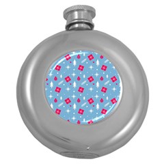 Christmas  Xmas Pattern Vector With Gifts And Pine Tree Icons Round Hip Flask (5 Oz) by Sarkoni