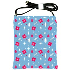 Christmas  Xmas Pattern Vector With Gifts And Pine Tree Icons Shoulder Sling Bag