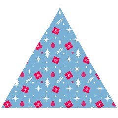 Christmas  Xmas Pattern Vector With Gifts And Pine Tree Icons Wooden Puzzle Triangle