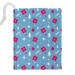 Christmas  Xmas Pattern Vector With Gifts And Pine Tree Icons Drawstring Pouch (5XL) Back