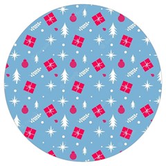 Christmas  Xmas Pattern Vector With Gifts And Pine Tree Icons Round Trivet